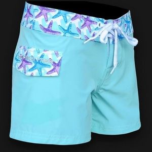 TORMENTER WOMEN'S 8 WAY STRETCH 6” BOARD SHORTS - STARFISH - Seafoam Color
